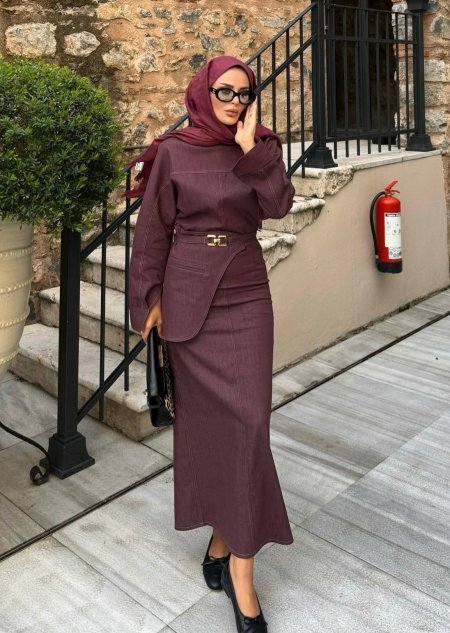 فستان مع حزام جانبي