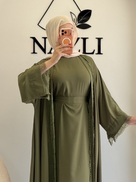 عباية دانتيل قطعتين