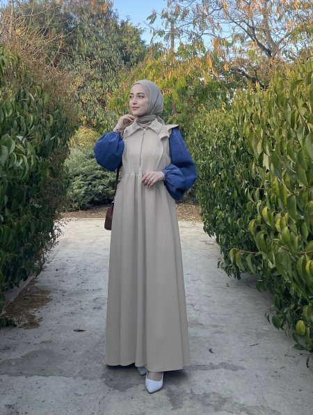 فستان مع اكمام جينز -  Viq7023